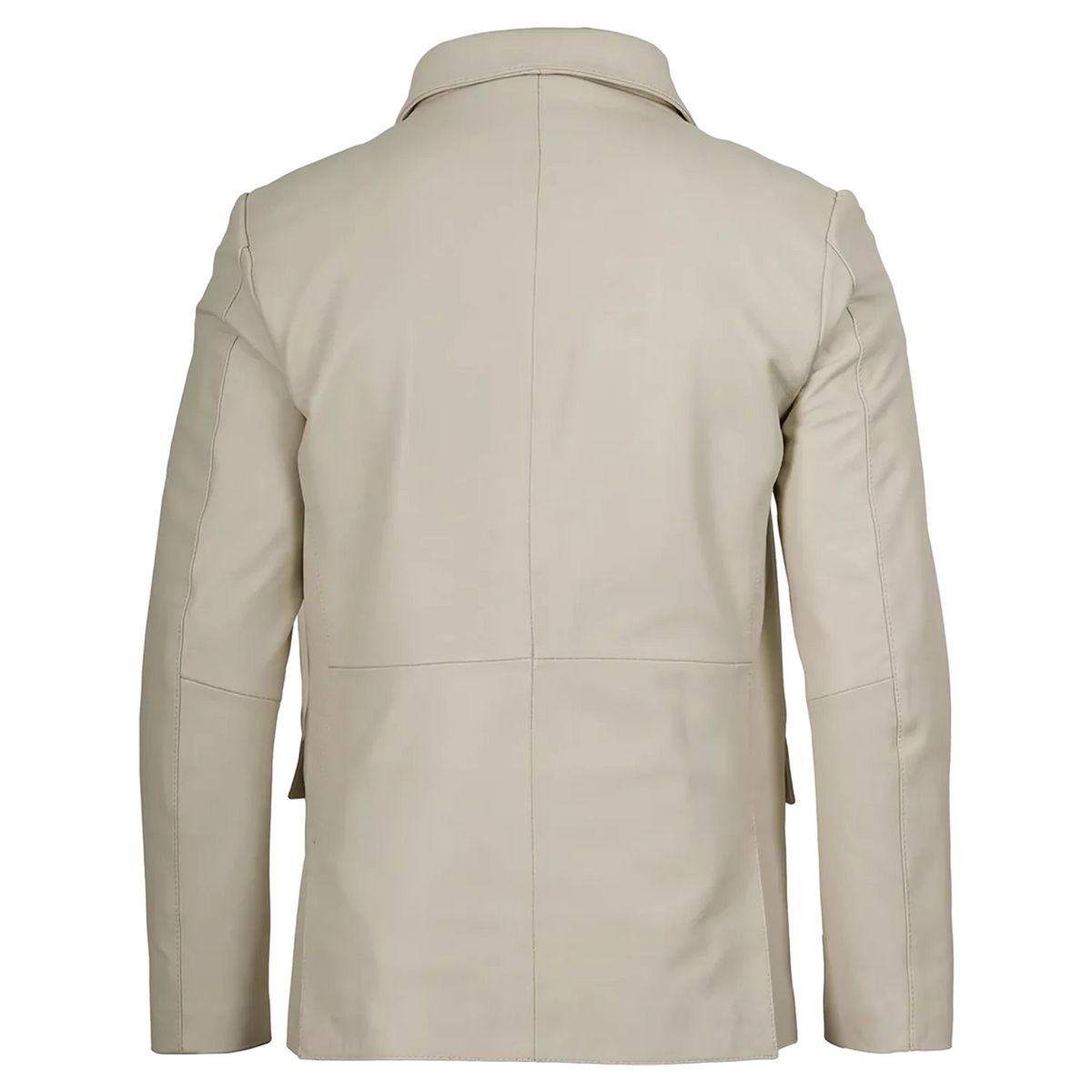 Men’s Ivory Leather Blazer | Cream Tailored Button Front Sport Coat