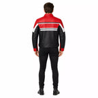 Men’s Red Black White Leather Biker Jacket | Moto Style