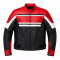 Men’s Red Black White Leather Biker Jacket | Moto Style