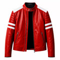 Men’s Red Leather Racing Jacket | Vintage 90s Inspired Motorcycle Biker Jacket