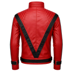 Men’s Red and Black Retro Leather Jacket | Jackson Inspired  Fashion Biker Style Outerwear