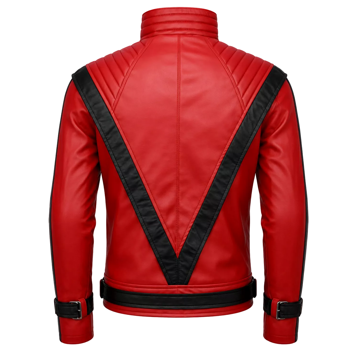 Men’s Red and Black Retro Leather Jacket | Jackson Inspired  Fashion Biker Style Outerwear