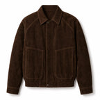 Men’s Suede Leather Bomber Jacket | Dark Brown Classic Everyday Jacket