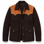 Men’s Two Tone Suede Leather Jacket | Premium Multi Pocket Casual Outerwear