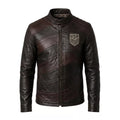 Men’s USA Soccer-Inspired Dark Brown Leather Jacket | Cafe Racer Biker Jacket
