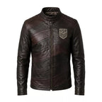 Men’s USA Soccer-Inspired Dark Brown Leather Jacket | Cafe Racer Biker Jacket