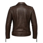 Men’s Vintage Brown Belted Leather Biker Jacket | Marlon Brando Inspired