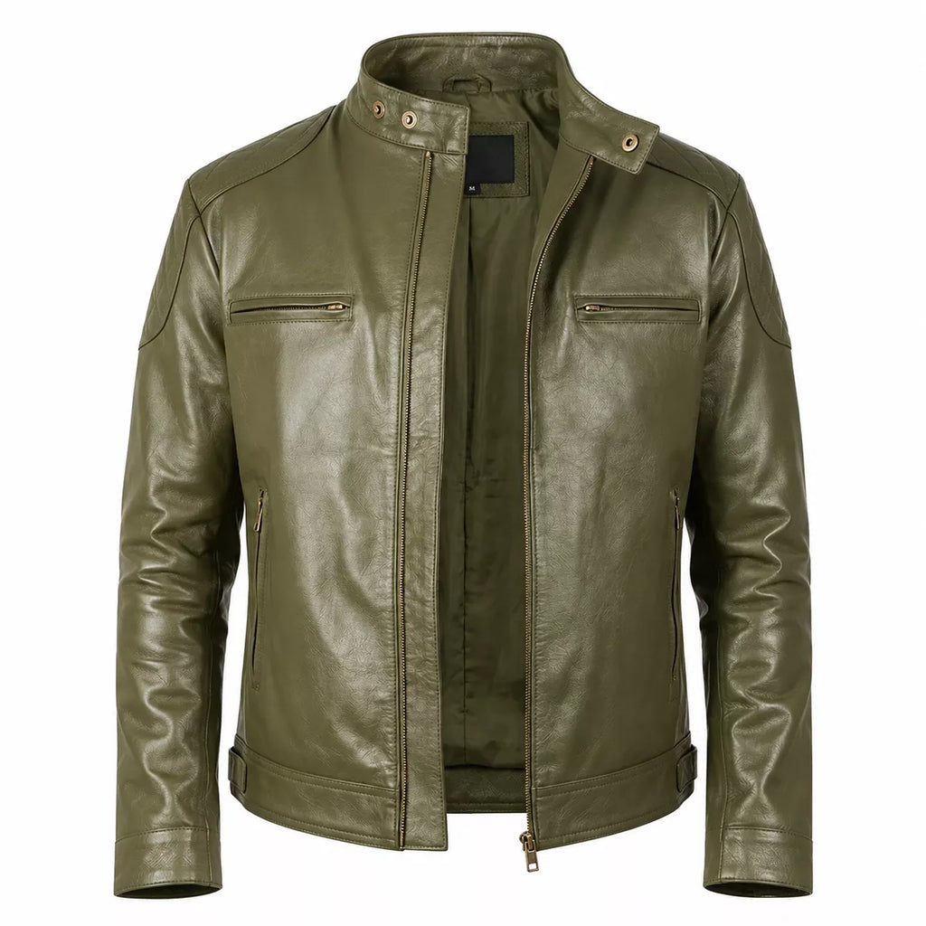 Men’s Vintage Leather Jacket | Hand-Burnished Biker Jacket
