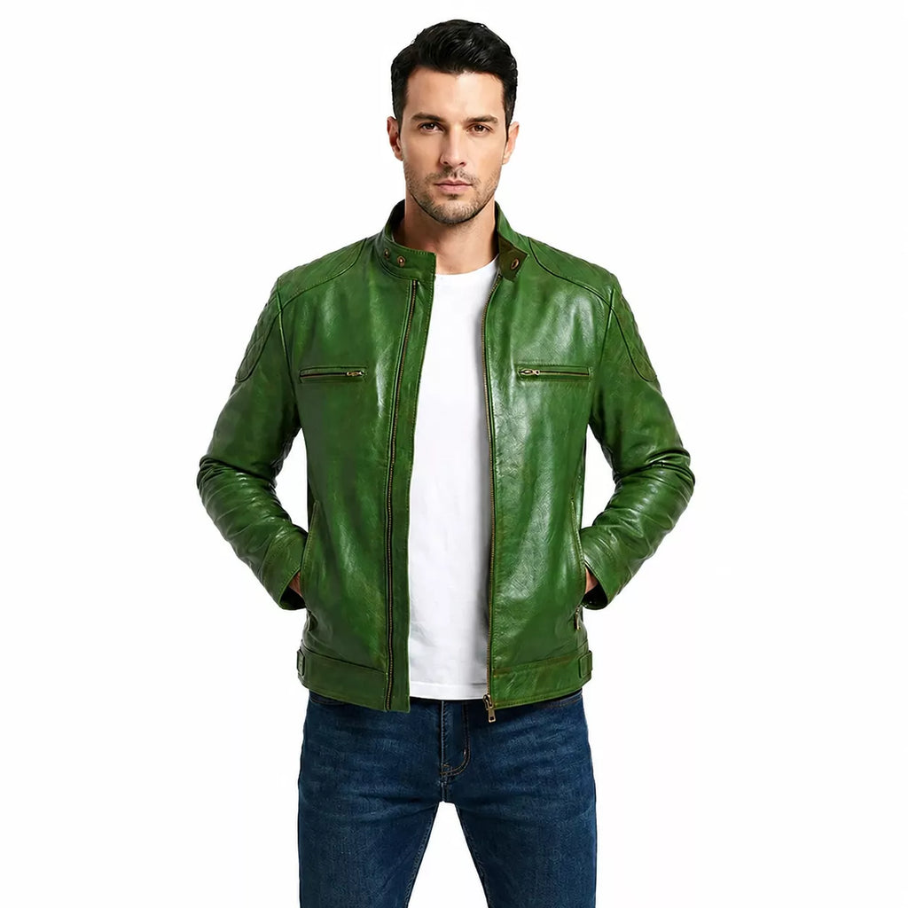 Men’s Vintage Leather Jacket | Hand-Burnished Biker Jacket