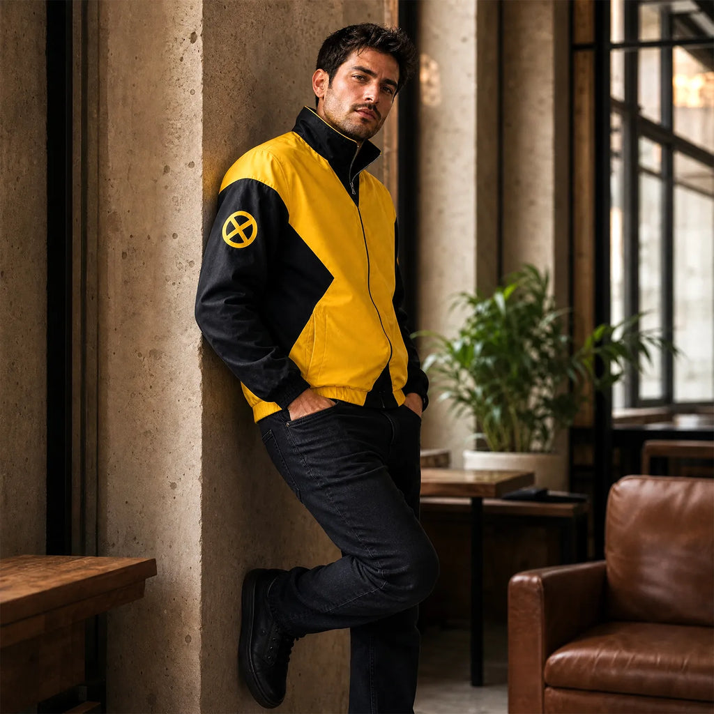 X-Men 97 Costume Color Block Jacket | Marvel Wolverine Inspired Yellow Black Jacket