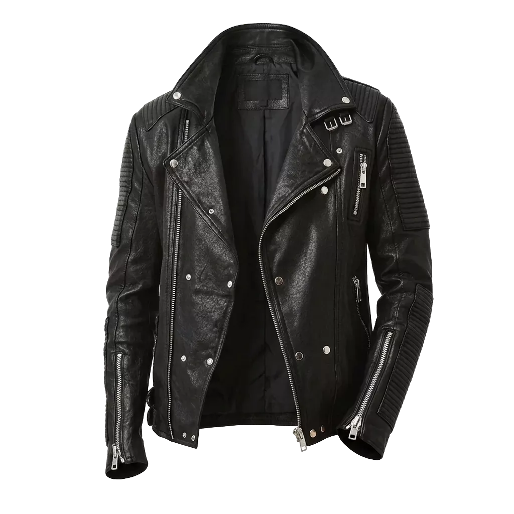 Men's Black Quilted Biker Leather Jacket – Premium Motorcycle Rider Jacket