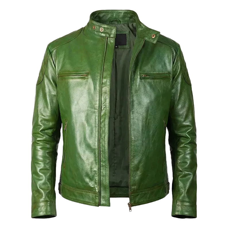 Men’s Vintage Leather Jacket | Hand-Burnished Biker Jacket