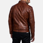Men’s Brown Leather Jacket | Classic Casual Zip Style