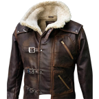 Men’s Brown Shearling Leather Jacket | Vintage Aviator Style