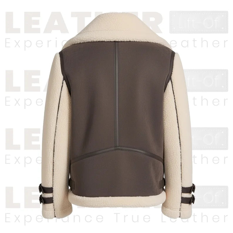 Women’s Coffee & Natural Shearling Leather Jacket | RHOSLYN