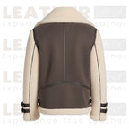 Women’s Coffee & Natural Shearling Leather Jacket | RHOSLYN
