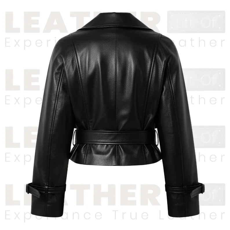 Women’s Black Leather Moto Jacket | Mergo Style