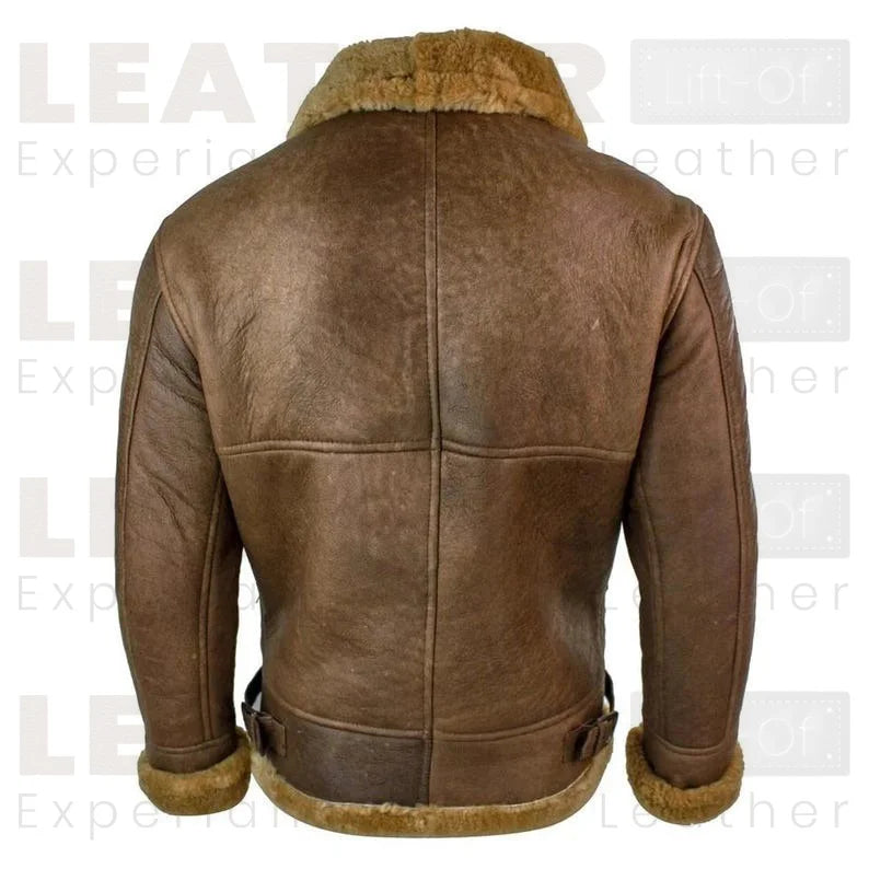 Men's Shearling Aviator Jacket | Winter Warm Faux Fur Lined Bomber Coat