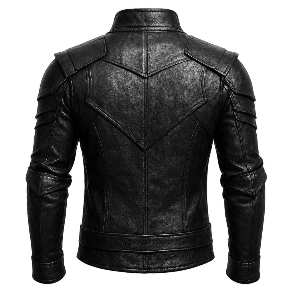 Women’s Black Heritage Emblem Leather Biker Jacket | Custom Graphic Motorcycle Jacket