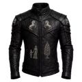 Women’s Black Heritage Emblem Leather Biker Jacket | Custom Graphic Motorcycle Jacket