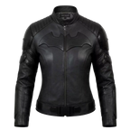 Women's Black Leather Superhero Style Jacket | Matte Finish Biker Jacket