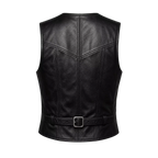 Women’s Black Leather Zip-Up Vest | Sleeveless Moto Waistcoat