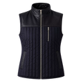 Women's Black Quilted Leather Vest | Zip-Up Sleeveless Outerwear