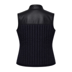 Women's Black Quilted Leather Vest | Zip-Up Sleeveless Outerwear