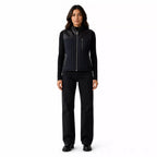 Women's Black Quilted Leather Vest | Zip-Up Sleeveless Outerwear