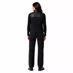 Women's Black Quilted Leather Vest | Zip-Up Sleeveless Outerwear