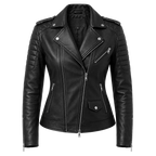 Women’s Black Quilted Moto Leather Jacket | Asymmetric Biker Jacket