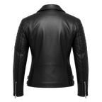 Women’s Black Quilted Moto Leather Jacket | Asymmetric Biker Jacket