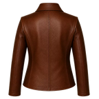 Women’s Wrap Leather Jacket | Asymmetric Button Front Blazer Style Coat