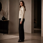 Women’s Ivory Leather Moto Jacket | Zip-Up Cream Biker Jacket