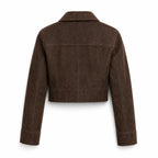 Women’s Suede Field Jacket | Vintage Brown Leather Trucker Style