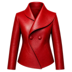 Women’s Wrap Leather Jacket | Asymmetric Button Front Blazer Style Coat