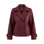 Women’s Burgundy Leather Trench | Style Jacket