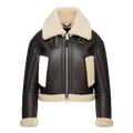 Women’s Shearling Collar Leather Jacket | Chocolate Brown Winter Coat
