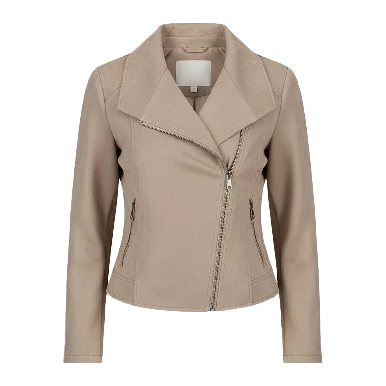 Women’s Suede Moto Jacket | Cropped Zip-Up Coat
