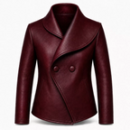 Men’s Wrap Leather Jacket | Asymmetric Button Front Blazer Style Coat