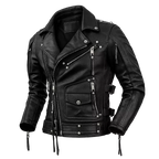 Men’s Black Leather Biker Jacket | Asymmetrical Moto Style