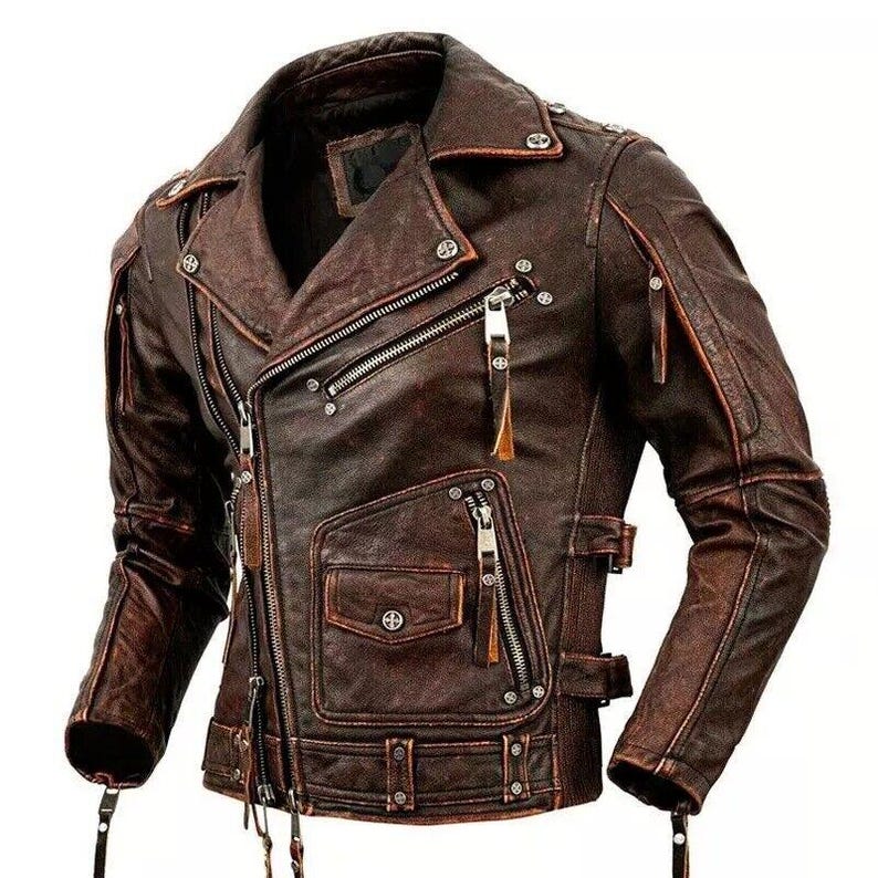 Men’s Black Leather Biker Jacket | Asymmetrical Moto Style