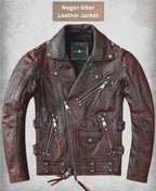 Men’s Distressed Brown Leather Biker Jacket | Vintage Moto Style