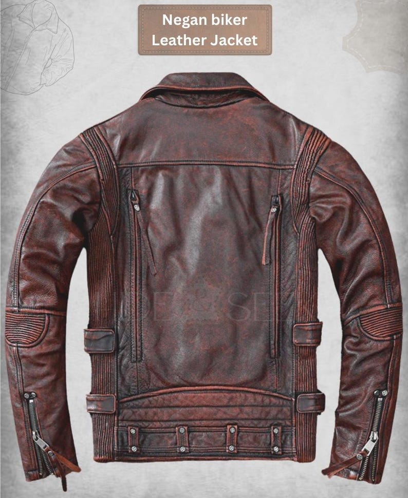 Men’s Distressed Brown Leather Biker Jacket | Vintage Moto Style