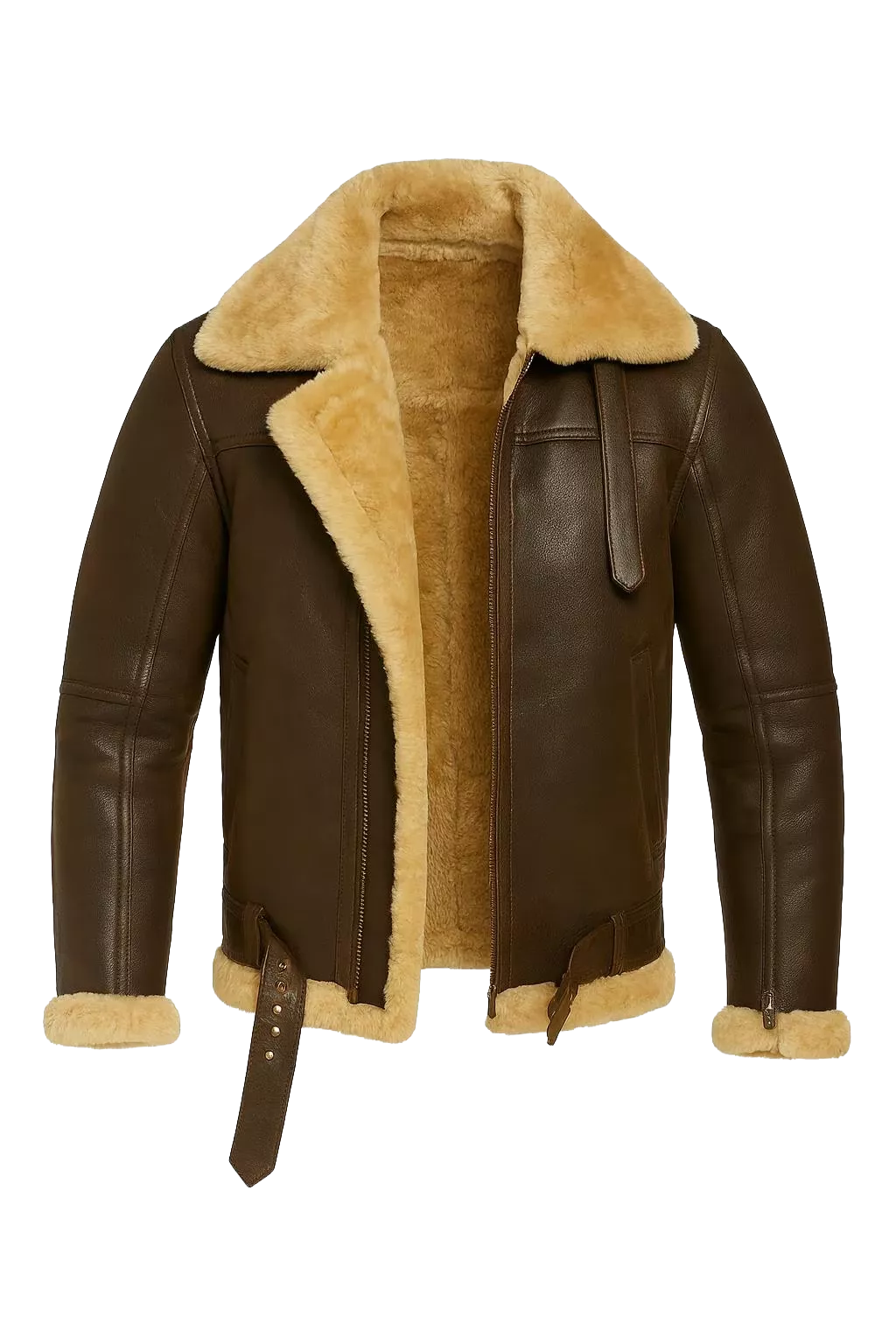 Men’s Real Leather Aviator Jacket | B3 Bomber Shearling Coat