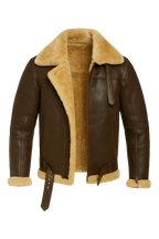 Men’s Real Leather Aviator Jacket | B3 Bomber Shearling Coat