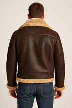 Men’s Real Leather Aviator Jacket | B3 Bomber Shearling Coat