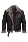Men’s Real Leather Aviator Jacket | B3 Bomber Shearling Coat