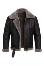 Men’s Real Leather Aviator Jacket | B3 Bomber Shearling Coat