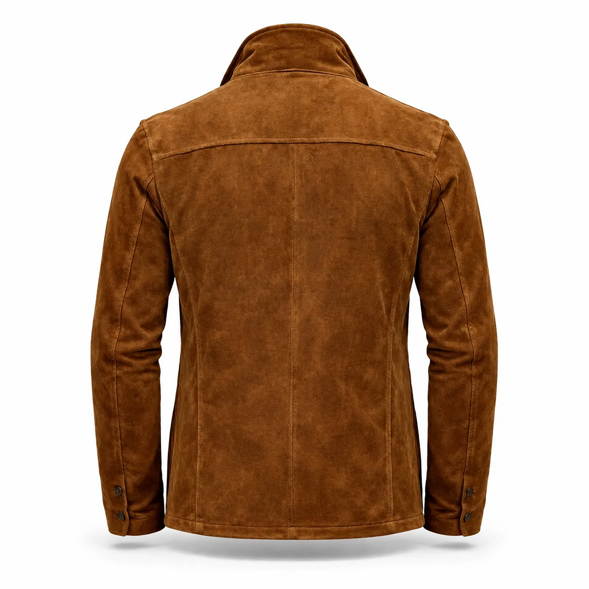 Men’s Genuine Suede Leather Safari Jacket | Luxury Brown Utility Jacket